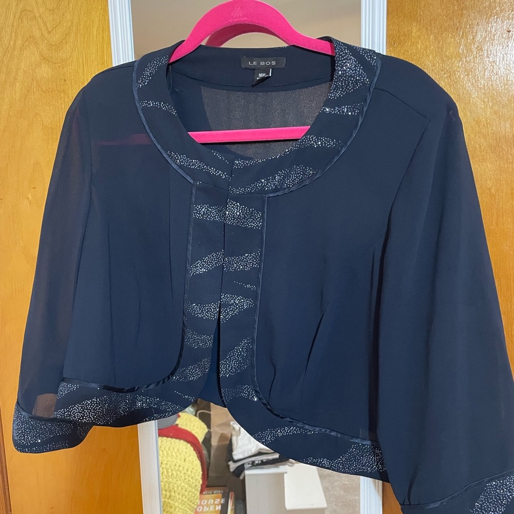 Le Bos women’s sheer jacket with beaded accents